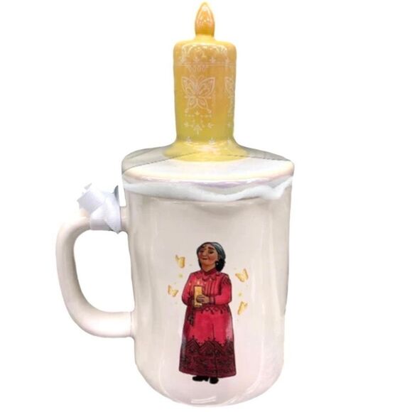 NWT Rae Dunn Disney Encanto ABUELA White Ceramic Iridescent Candle Topper Mug - Picture 3 of 12